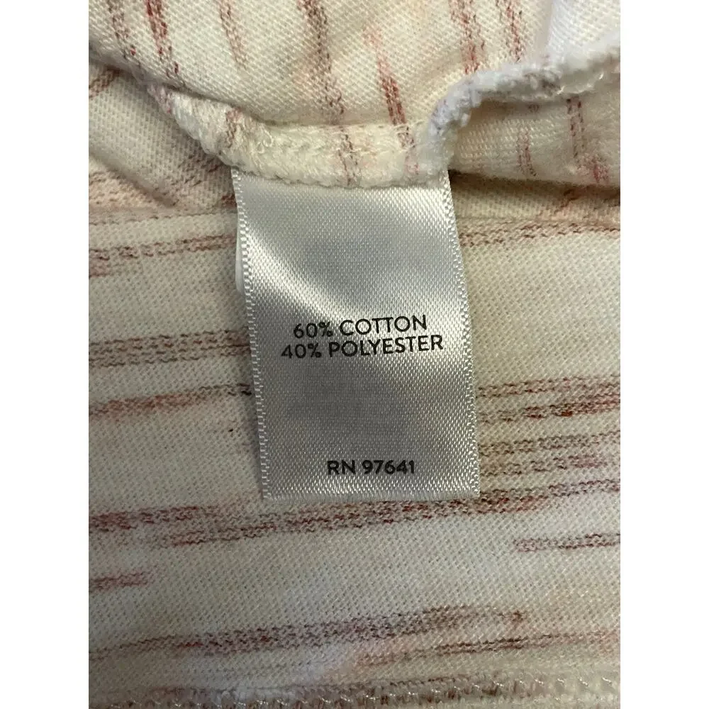 Pure Jill Tunic Women Size M Cream Mauve Space Dye 3/4 Sleeve Knit Top